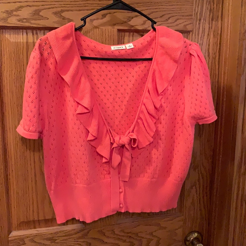 Vintage pink shirt sleeve cardigan